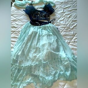 Navy Blue and Light Blue Lehenga Choli